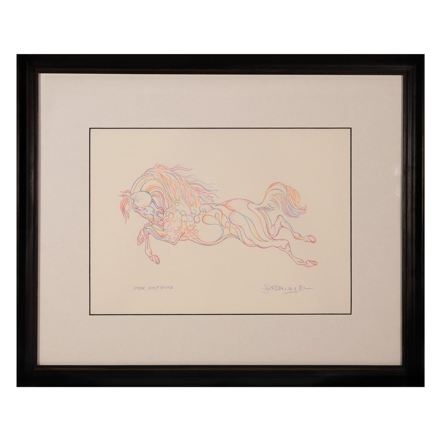 Guillaume Azoulay; Original Pen * Ink Drawing On Paper - 1 Horse ZOOM