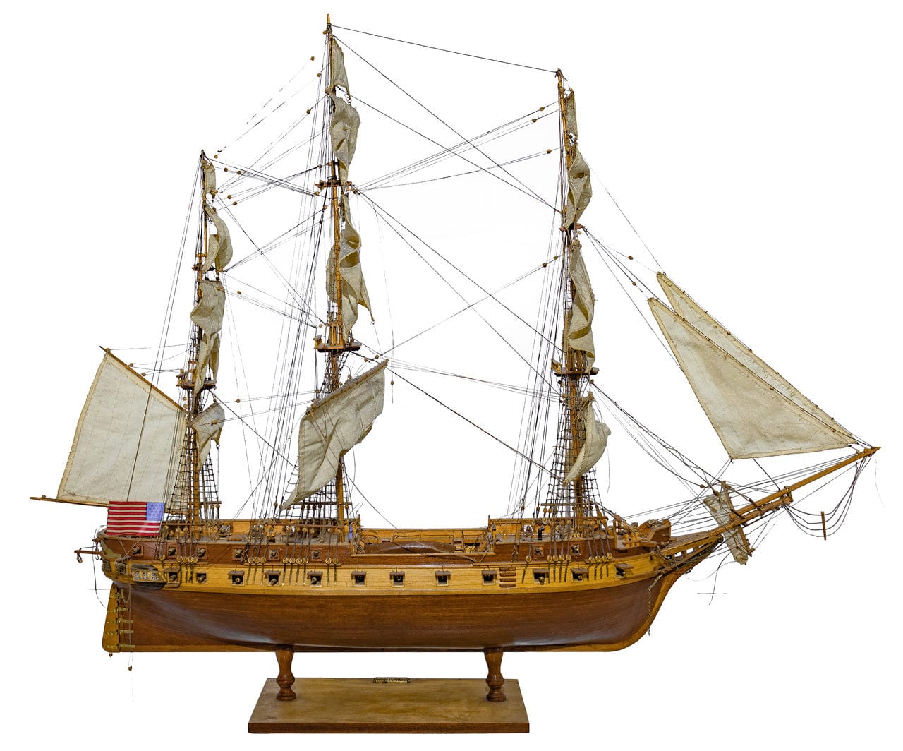 U.S Constellation Model Boat Front