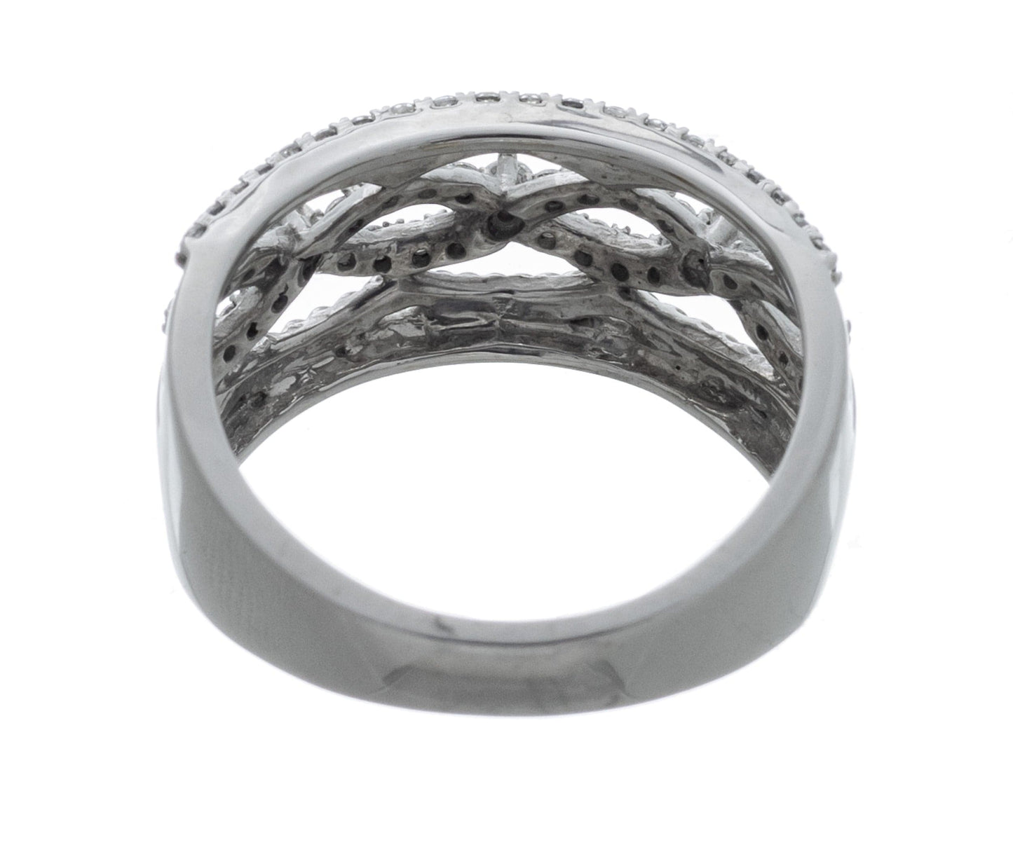 Sales Display Sample Ring; Elegant Crossover Multi-Row Ring Reverse