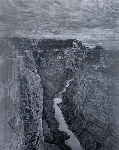 Realistic Sketch by Chris Baker of the Grand Canyon