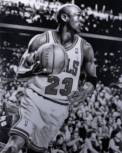 Chris Baker realism sketch of Michael Jordan 