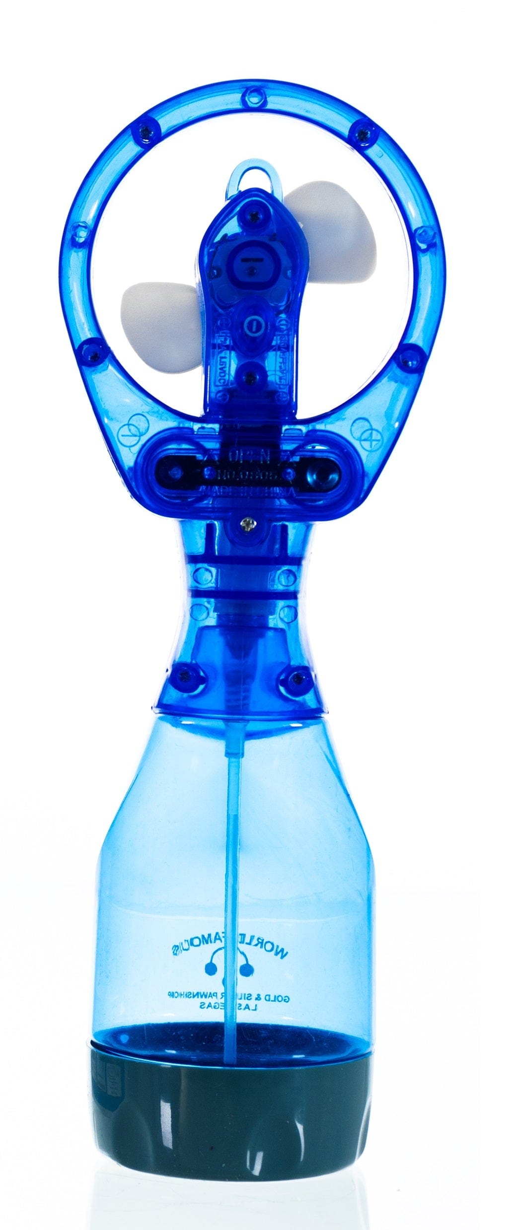 Gold & Silver Deluxe Battery Powered Water Misting Fan Blue