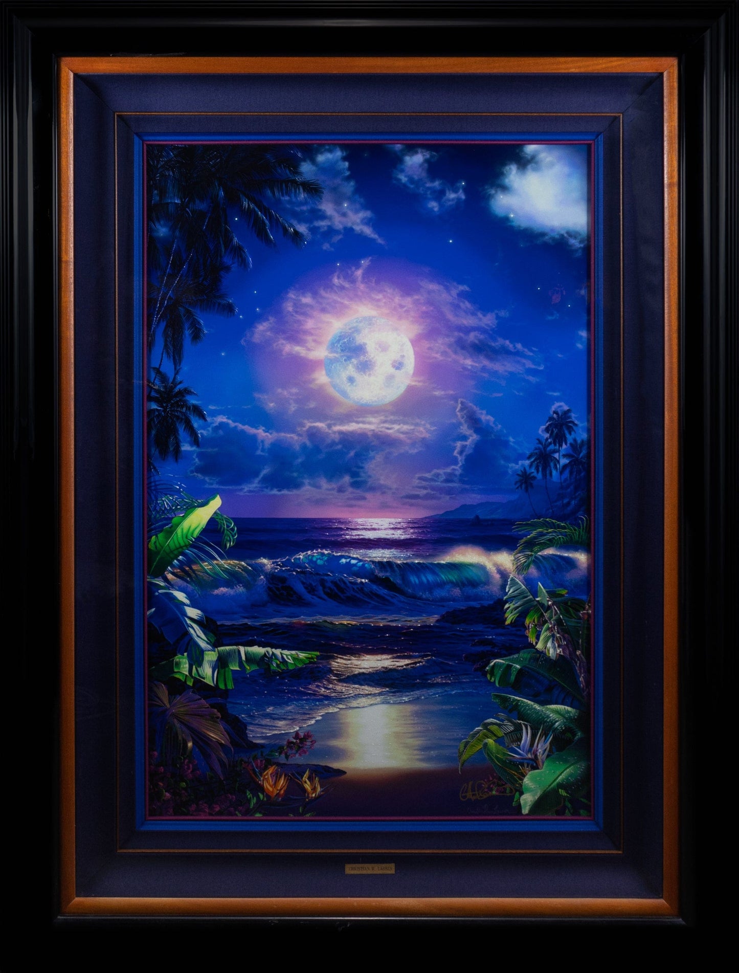 Christian Lassen ; Maui Moon II Framed