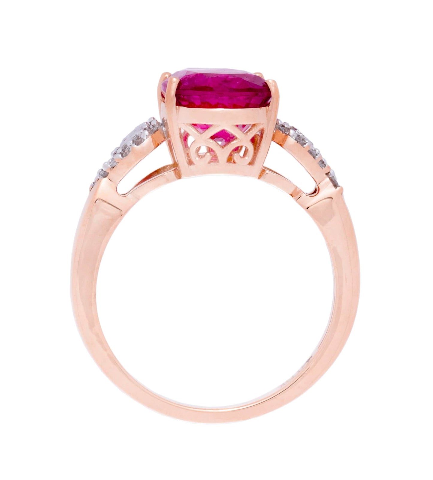 14K Gold Rubellite Ring Front View