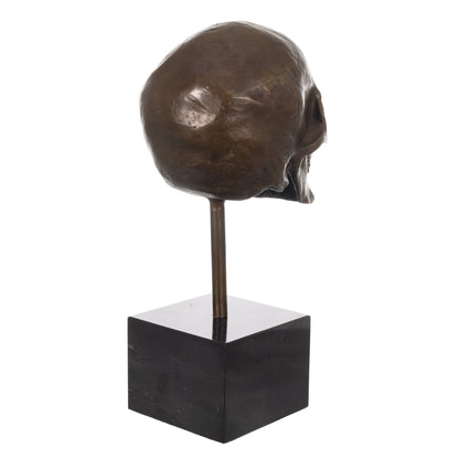 Manship Skeleton Head Bust Bone Bronze Sculpture Reverse