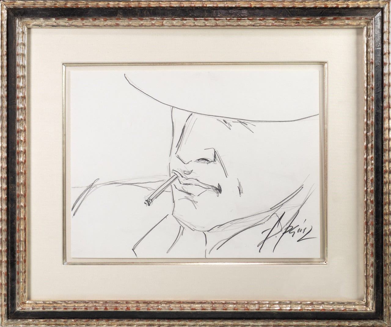 Fabian Perez Original Graphic Drawing  (Man) Frame 