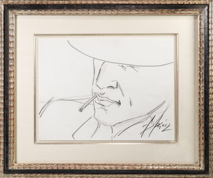 Fabian Perez Original Graphic Drawing  (Man) Frame 