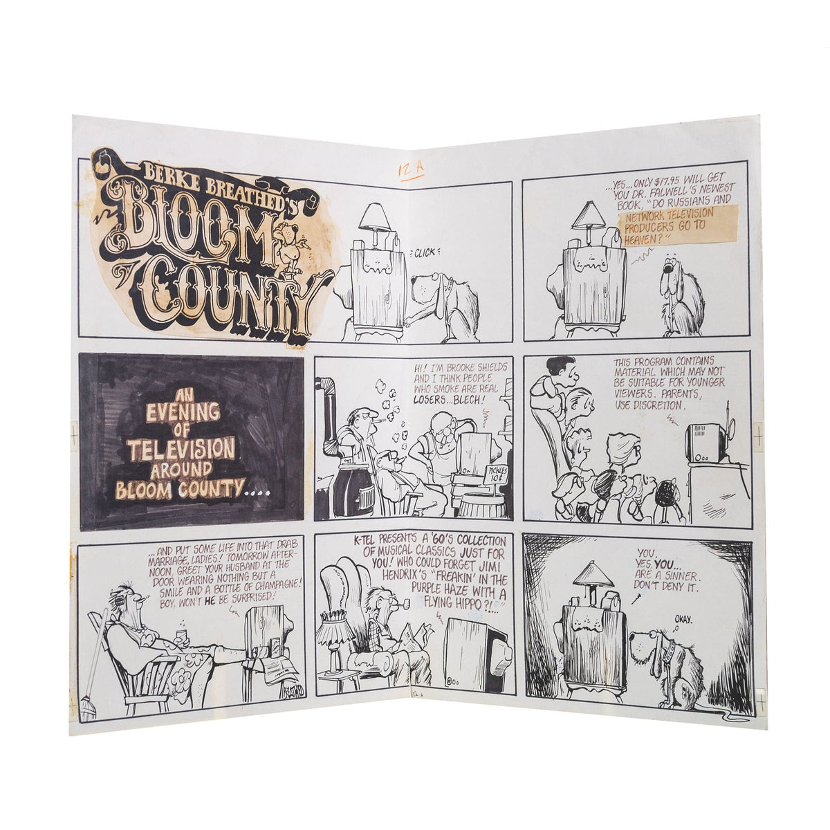 Bloom County Original Hand-Inked Bloom County Comic Strip – Gold & Silver Pawn Shop