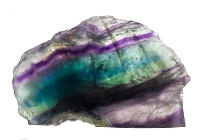 Rainbow Fluorite With Cut Base Crystal Mid View 