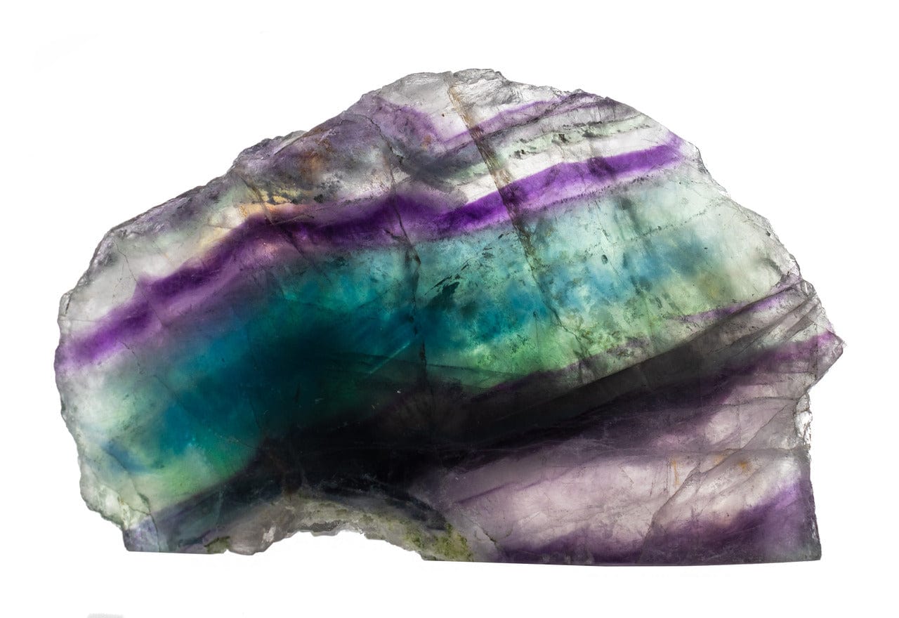 Rainbow Fluorite With Cut Base Crystal Mid View 
