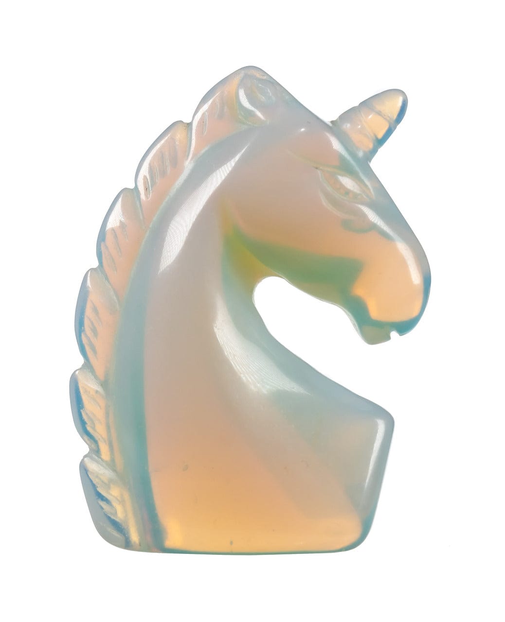 Opalite Crystal Unicorn Front Side View 
