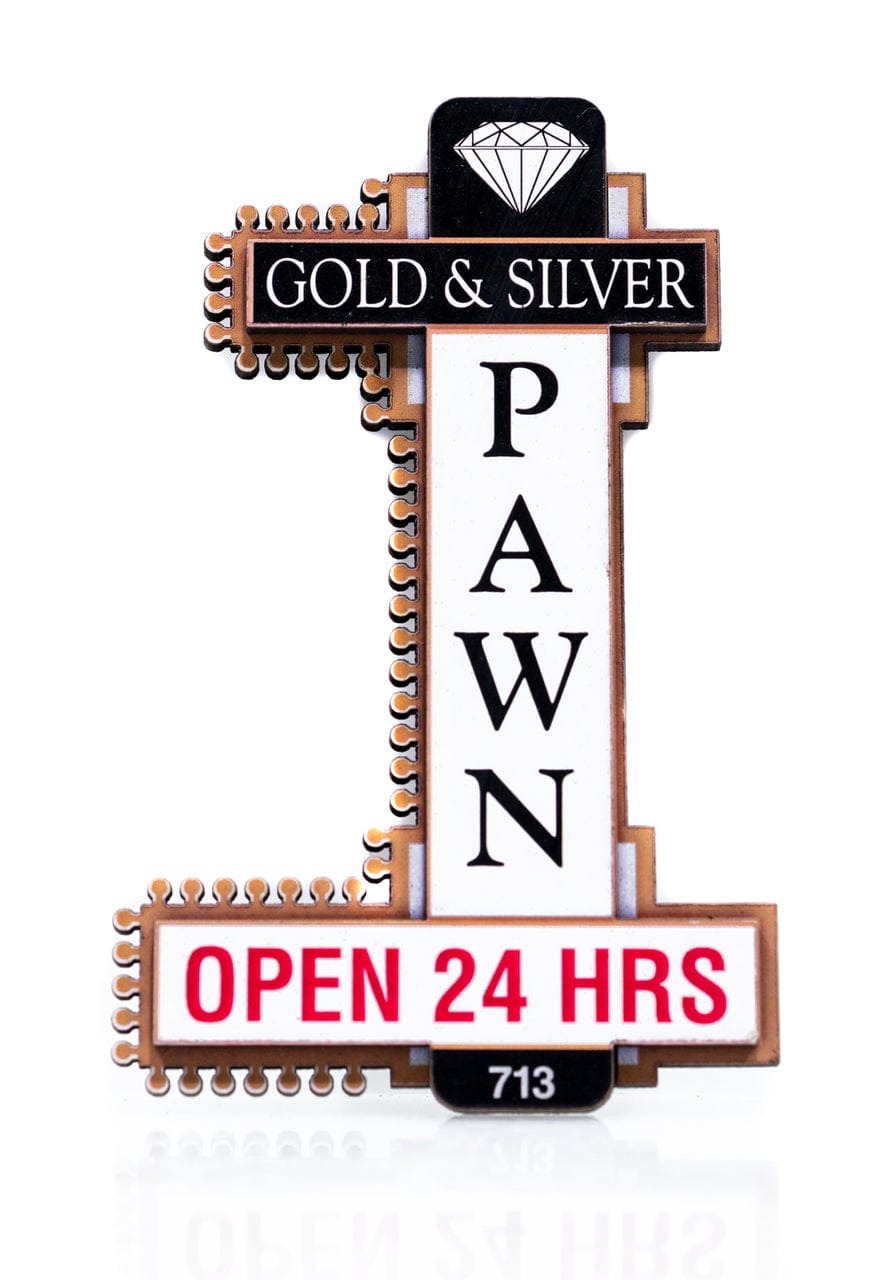 Gold & Silver Pawn Magnets Classic Logo (High Resolution)