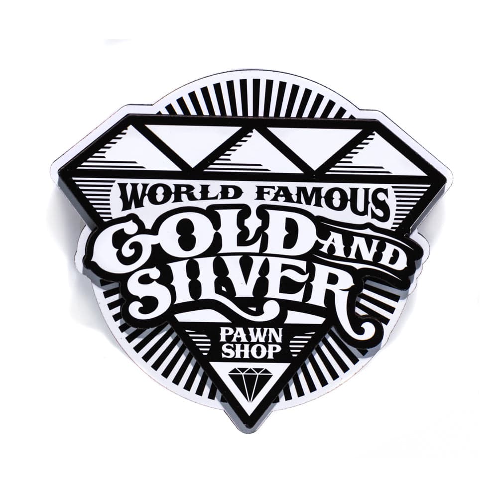 Gold & Silver Pawn Magnets B&W Diamond