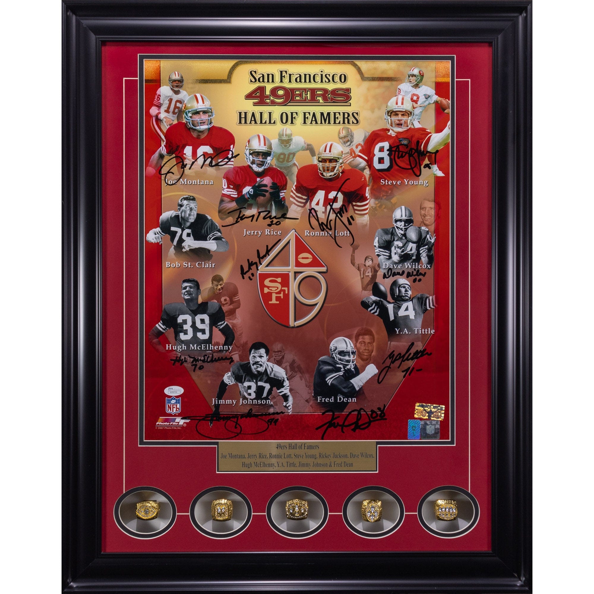 Dave Wilcox & Jimmy Johnson San Francisco 49ers Autographed 8x10 #316 with  HOF Special Inscriptions