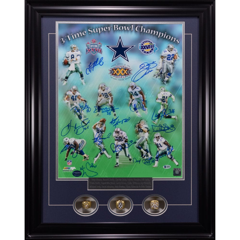 3 Time Dallas Cowboy Super Bowl Champs Multi-Signed Photograph Memorabilia Thumbnail