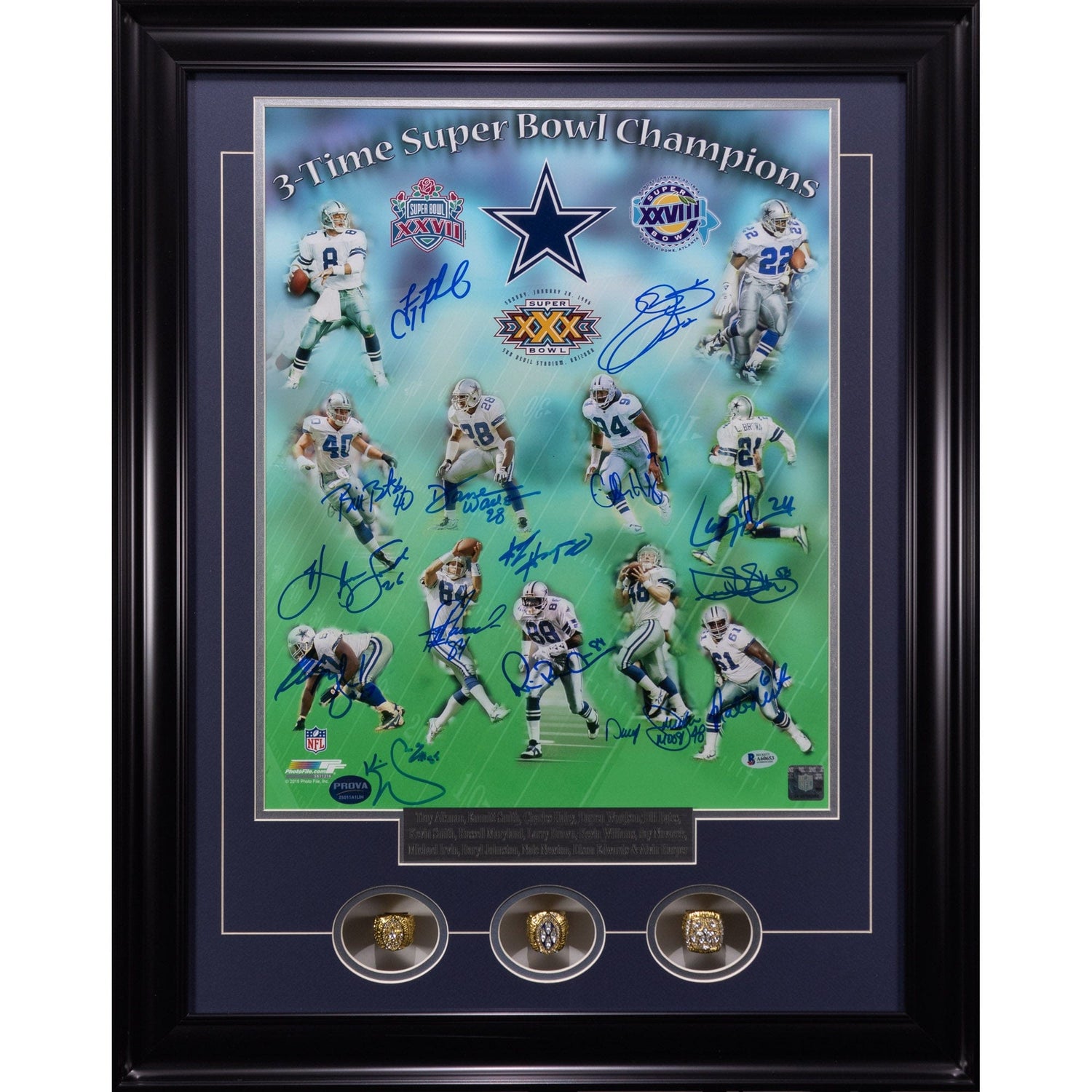 3 Time Dallas Cowboy Super Bowl Champs Multi-Signed Photograph Memorabilia ZOOM