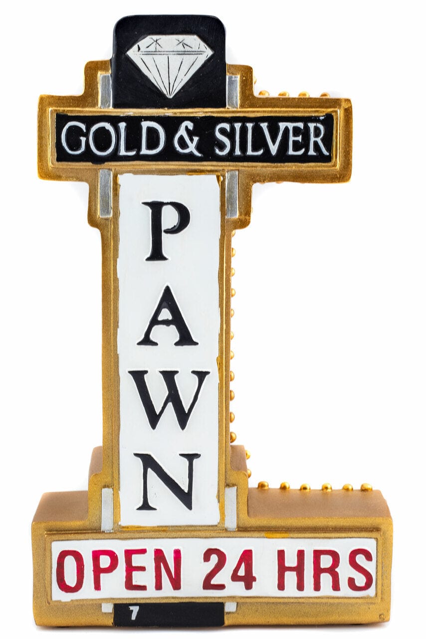 Gold & Silver Pawn Store Sign Money Bank zoom