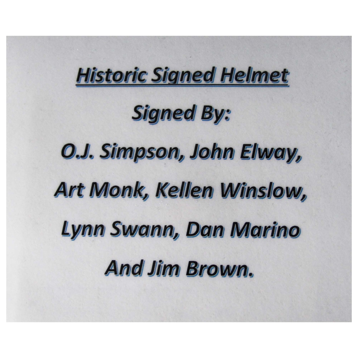 Historic Signed Helmet Autograph