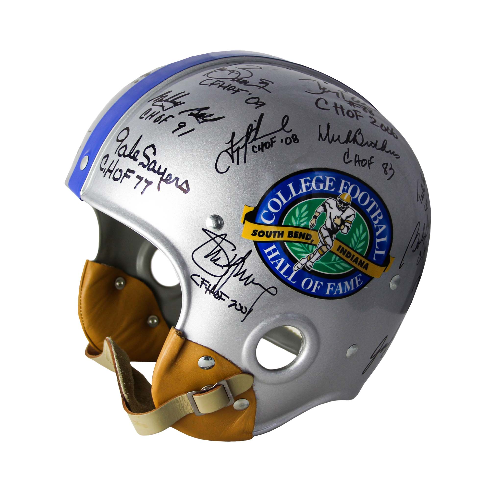 Hall of Famer Autographed Old Time NFL Helmet – Gold & Silver Pawn Shop