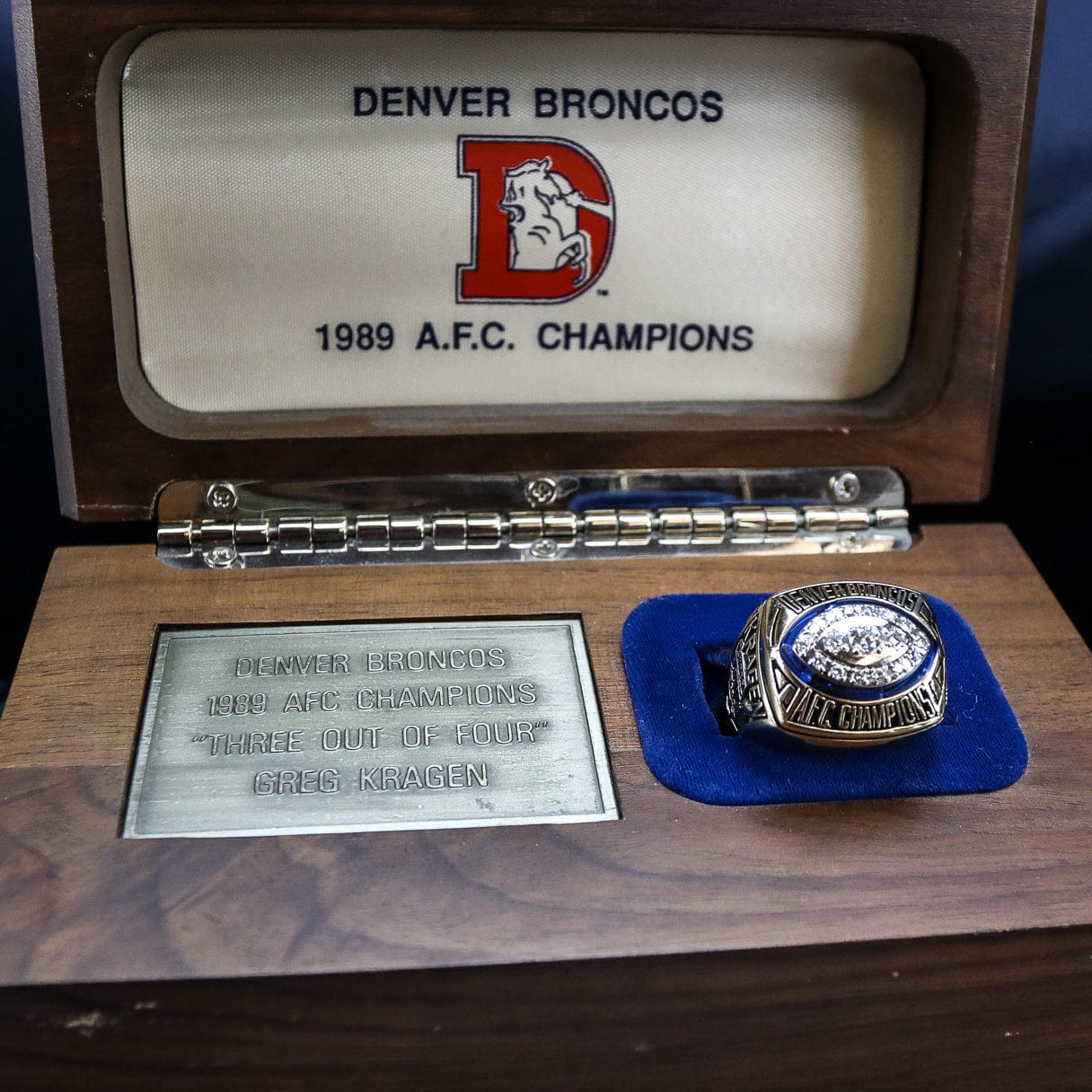 5 PCS Denver Broncos AFC Championship Ring Set W Case, SHIP