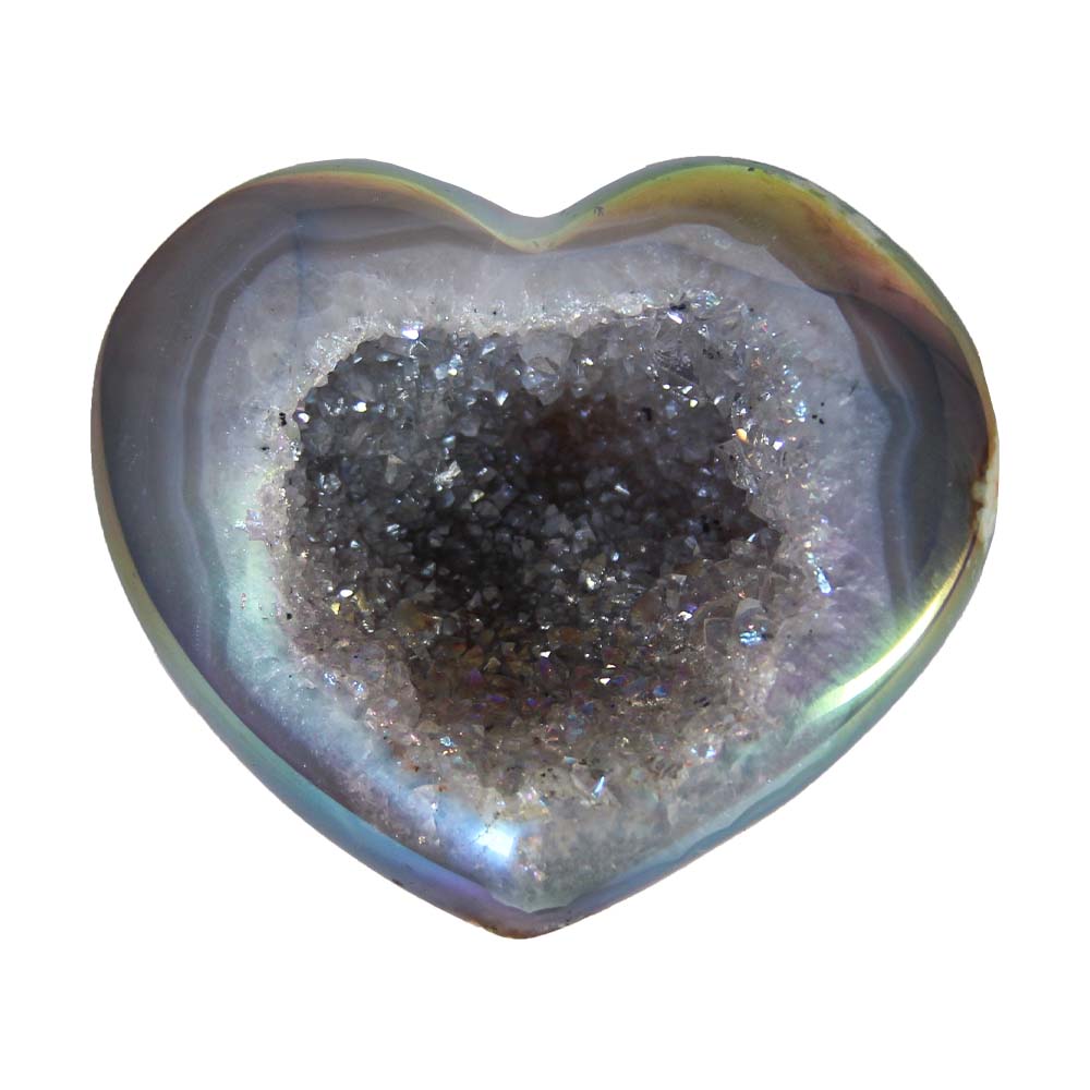 Lavender And Blue Druzy Agate Heart Thumbnail