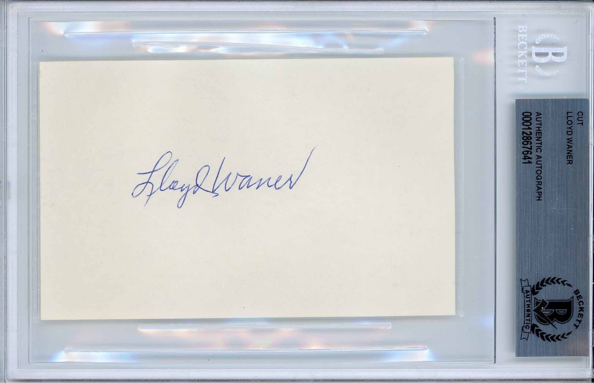 Lloyd Warner - Beckett Authenticated Autograph – Gold & Silver