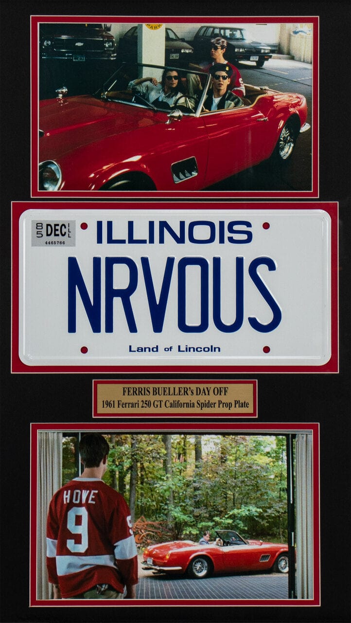 "Ferris Bueller's Day Off" Movie Memorabilia - License Plate