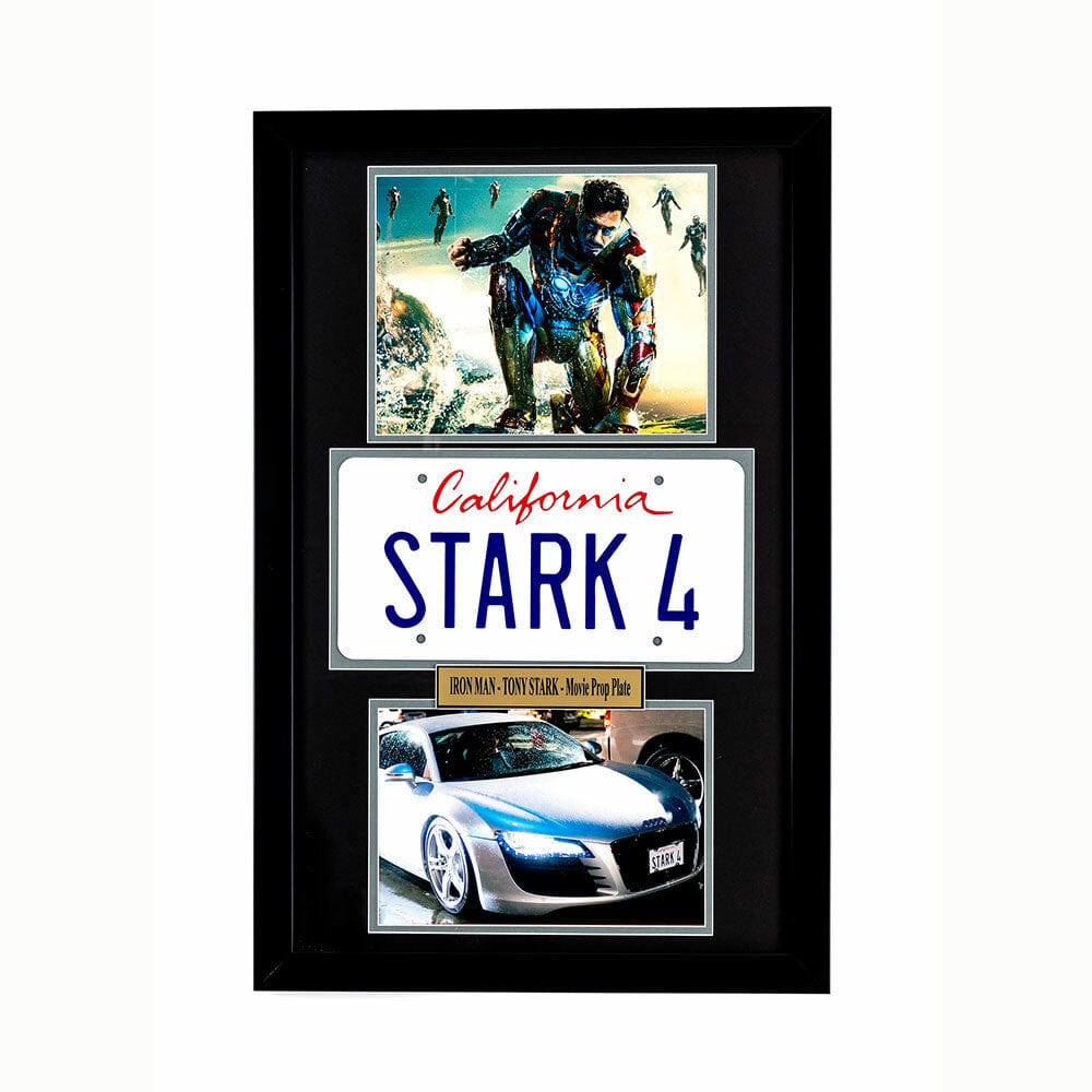 "Iron Man" Movie Memorabilia - Audi License Plate framed