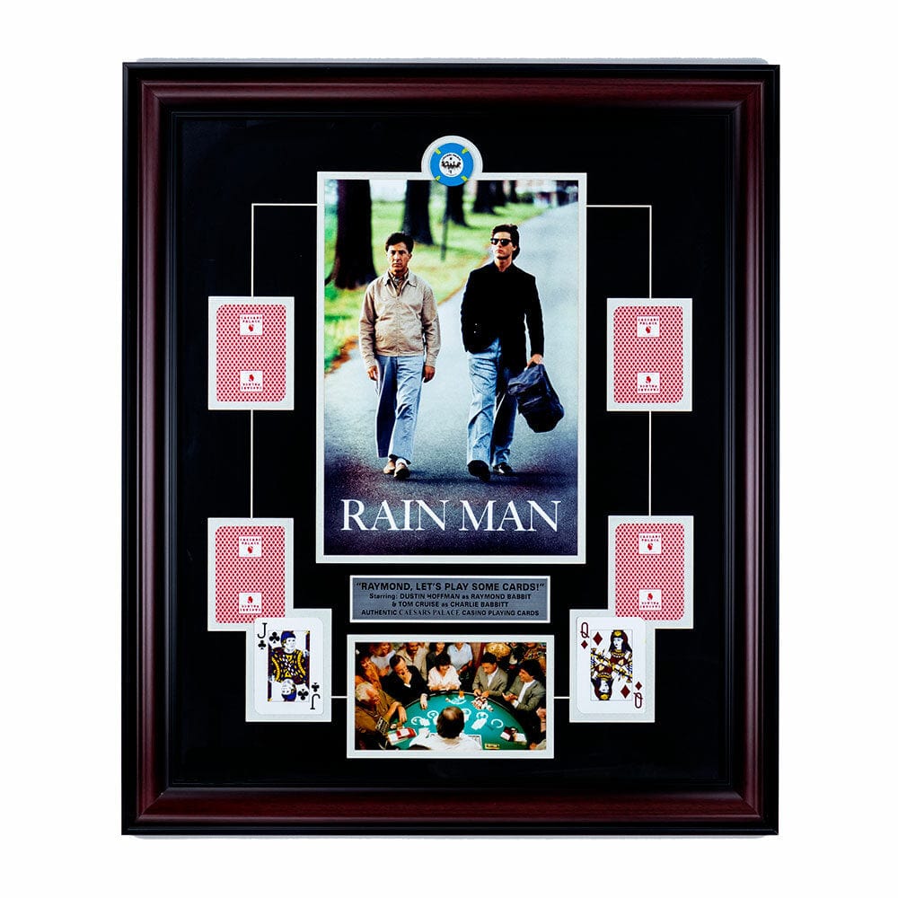 "Rainman" Movie Memorabilia - Caesars Palace Playing Cards framed