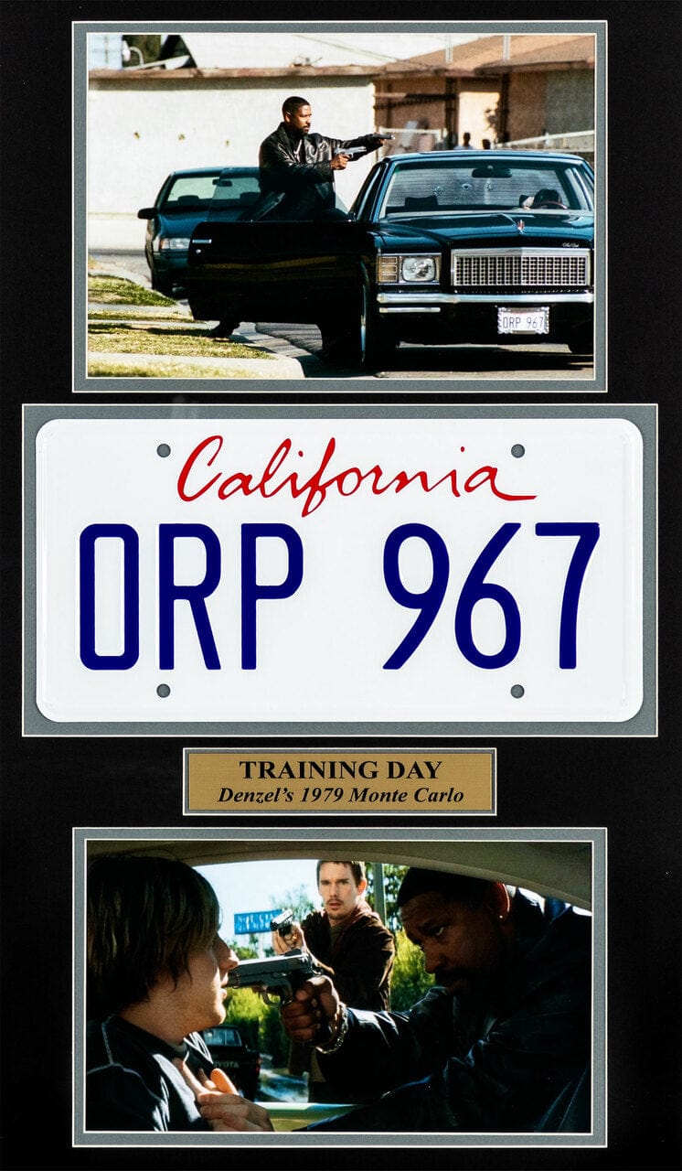 "Training Day" Movie Memorabilia - Denzel License Plate