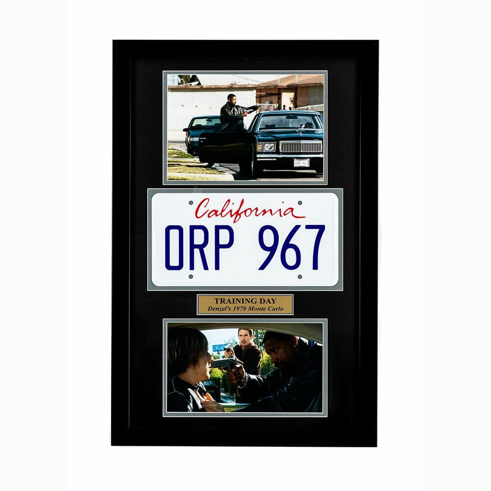 "Training Day" Movie Memorabilia - Denzel License Plate framed