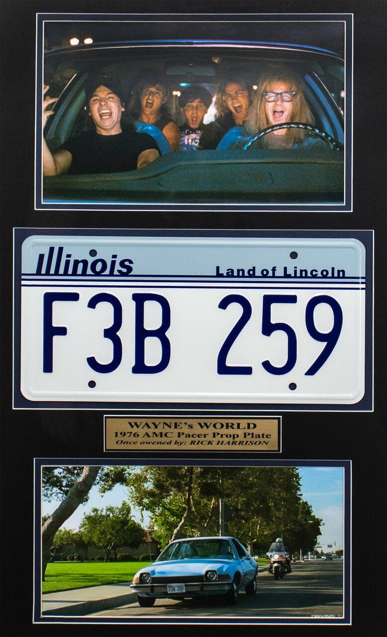 "Wayne's World" Movie Memorabilia - AMC Pacer License Plate