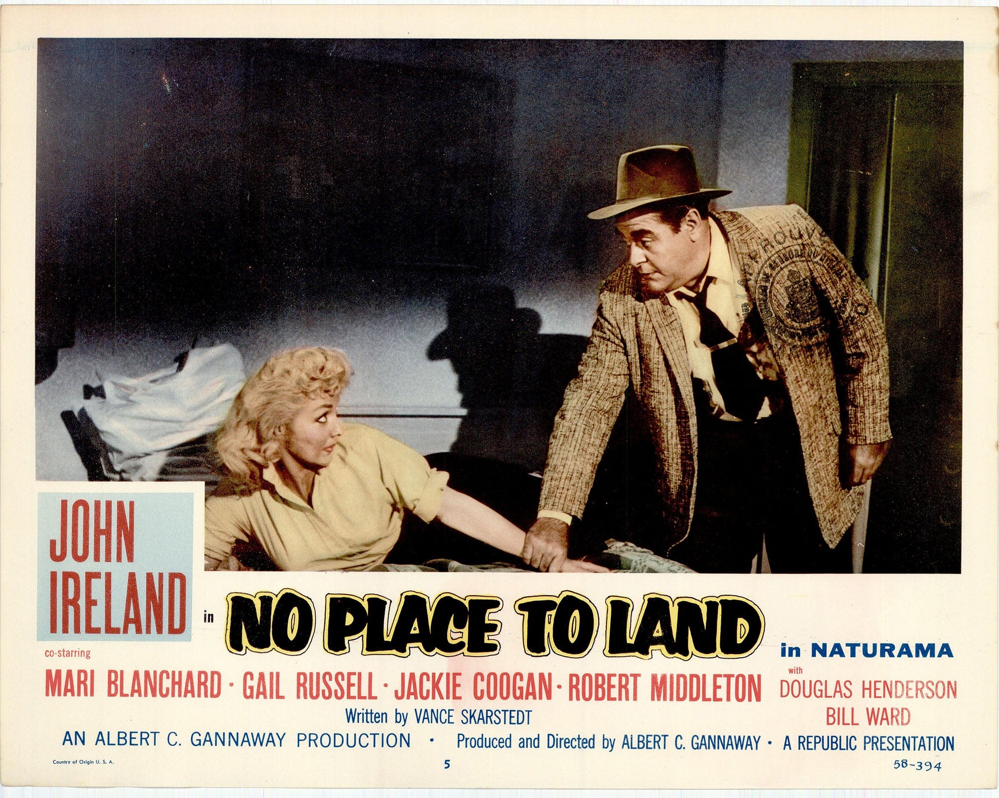No Place to Land: Original Lobby Card Bundle, 1958 – Gold & Silver