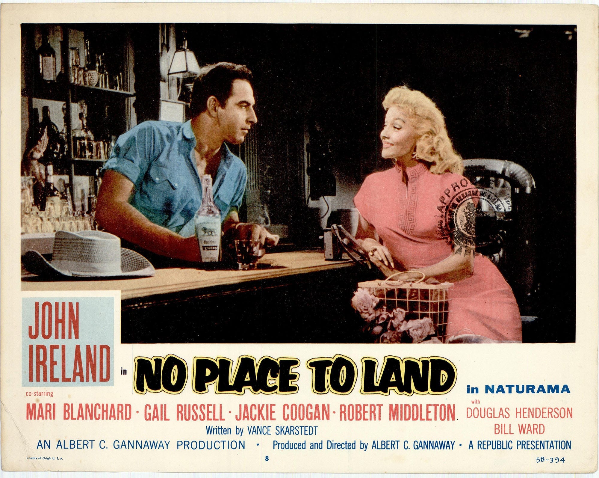 No Place to Land: Original Lobby Card Bundle, 1958 – Gold & Silver