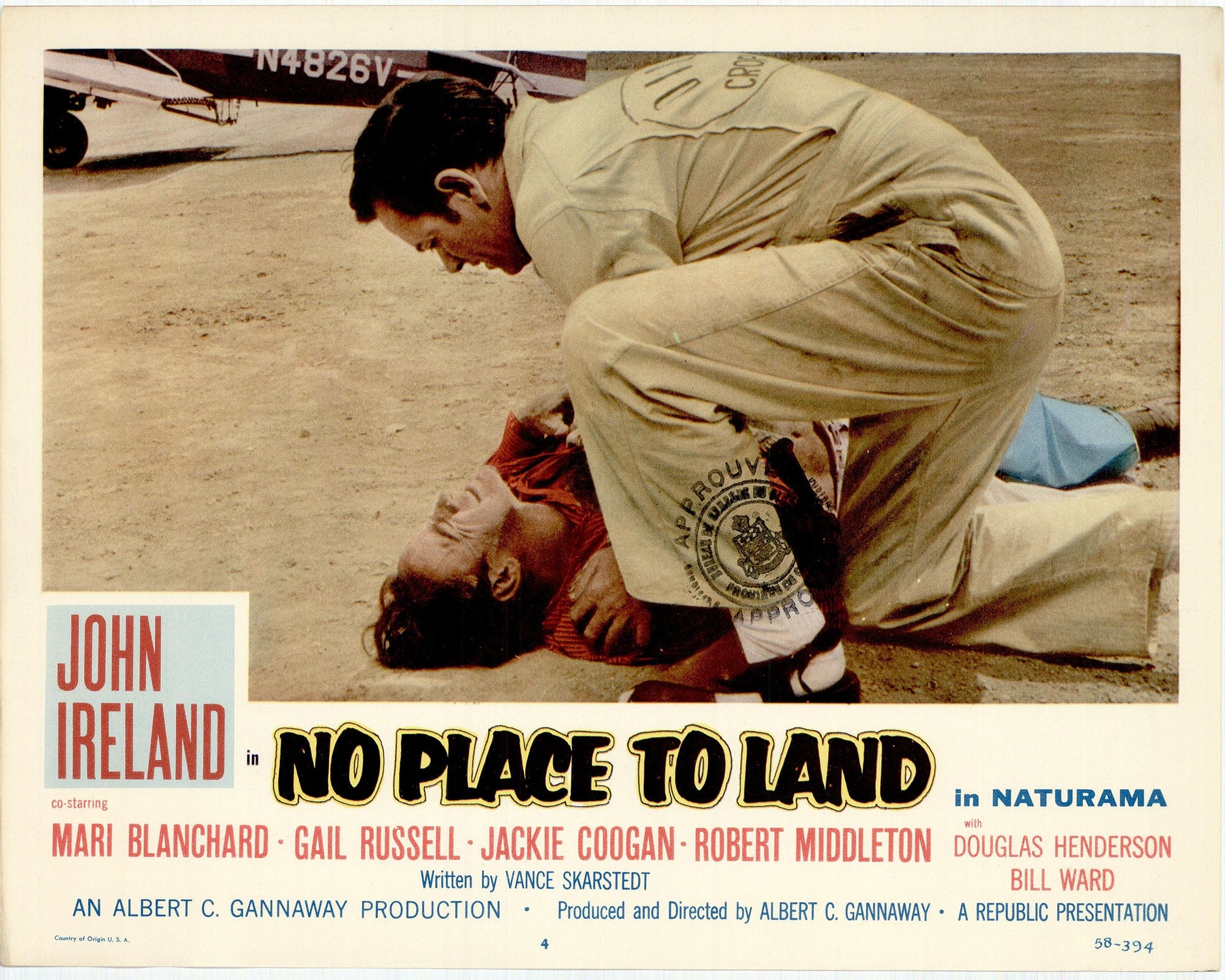 No Place to Land: Original Lobby Card Bundle, 1958 – Gold & Silver