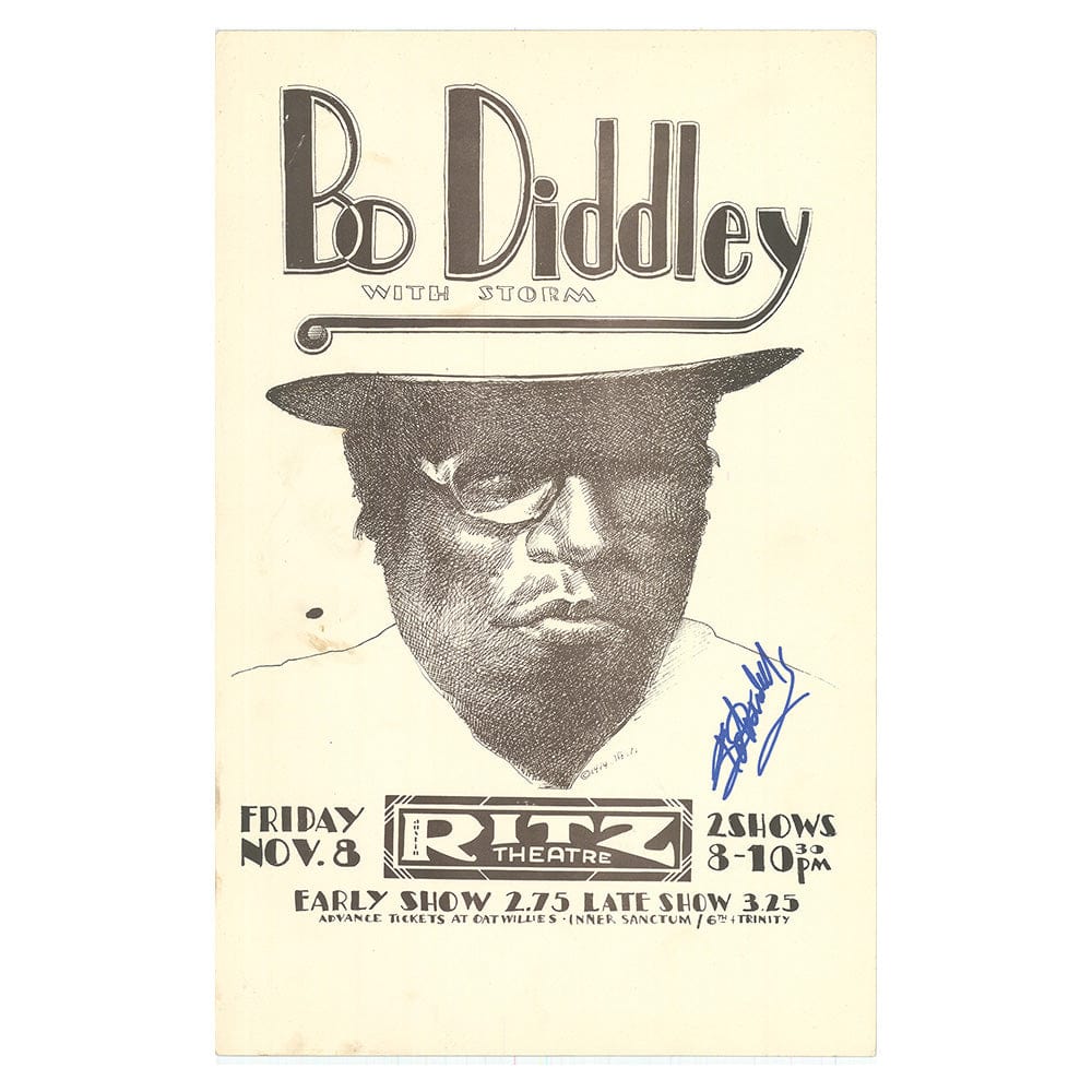 Autographed Bo Diddley Vintage Poster by Jim Franklin