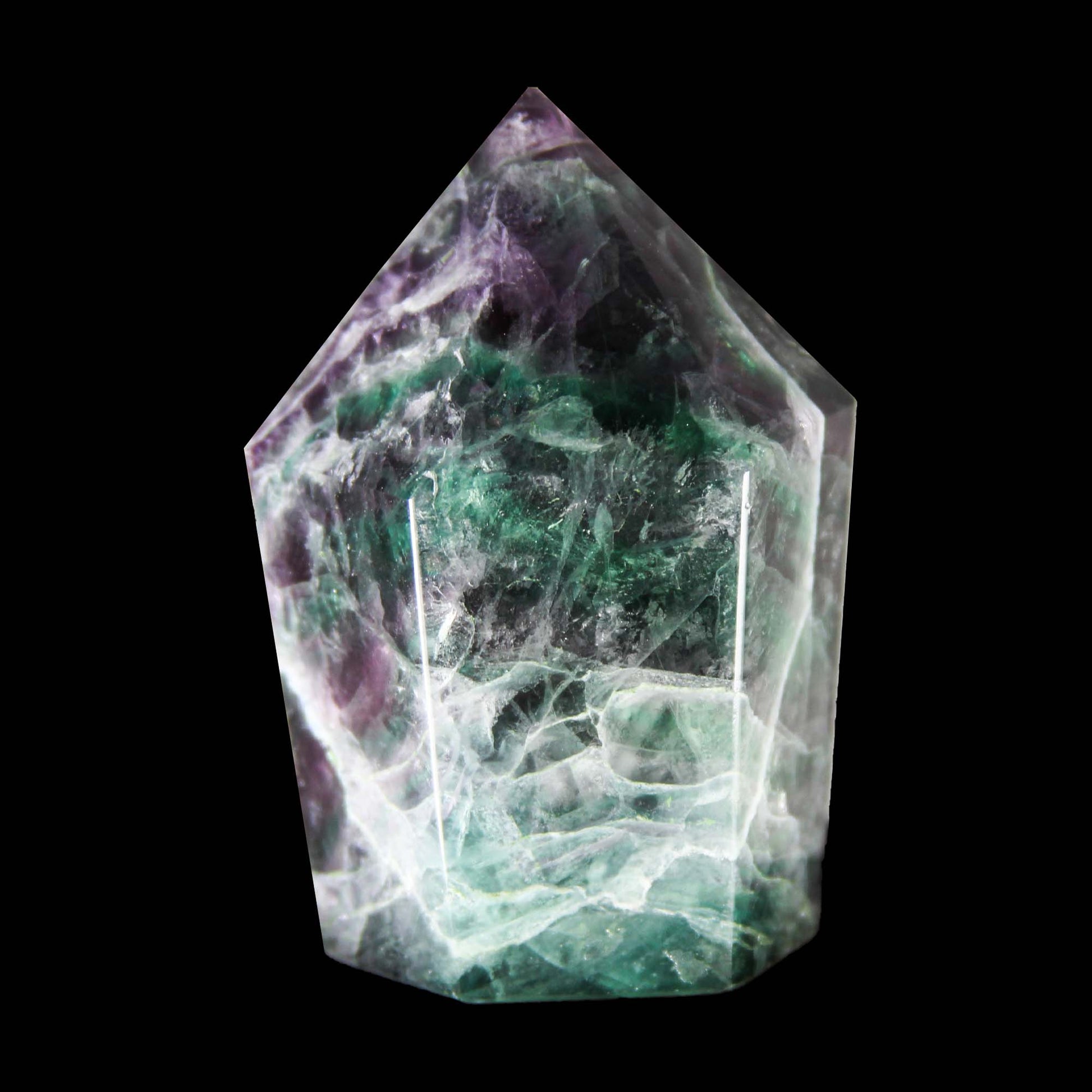 Rainbow Snow Fluorite Crystal Tower ZOOM