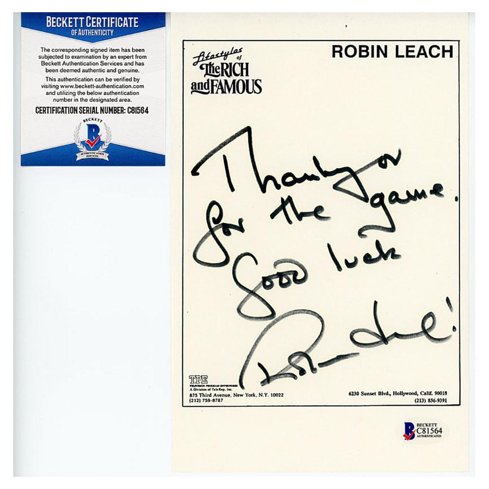 Face to Face Board Game Celebrity Autograph - Robin Leach