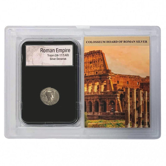 Roman Colosseum Hoard Silver Denarius, Trajan