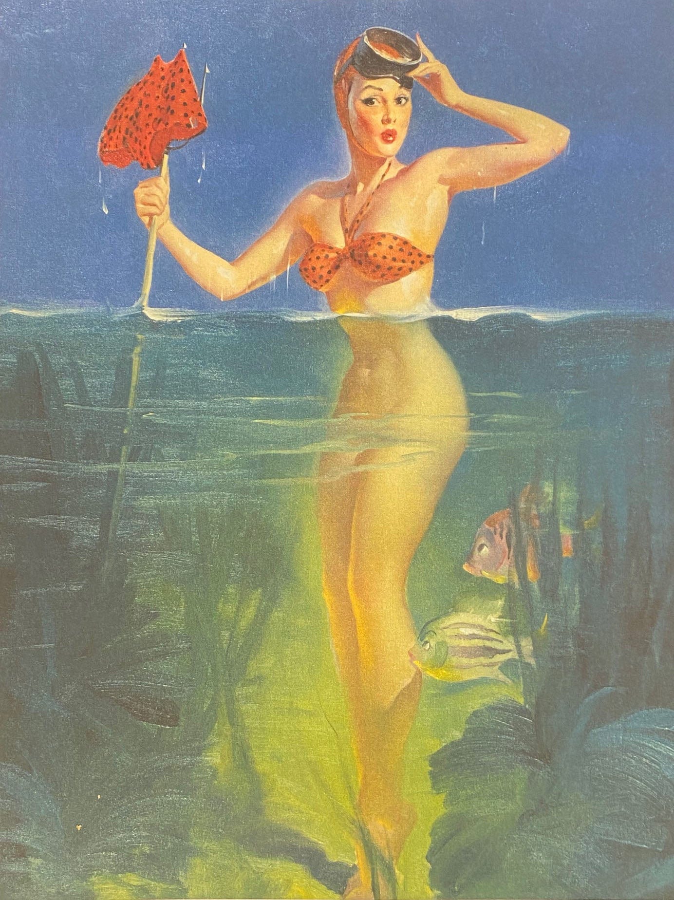 Gil Elvgren Surprising Catch Gold And Silver Pawn Shop 6674