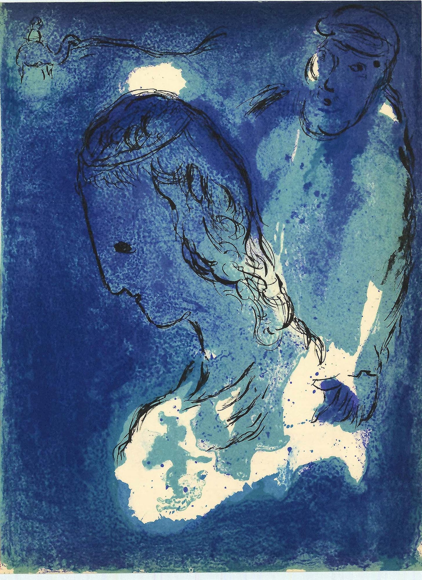 Marc Chagall; Abraham et Sara lithograph  Verve - The Bible