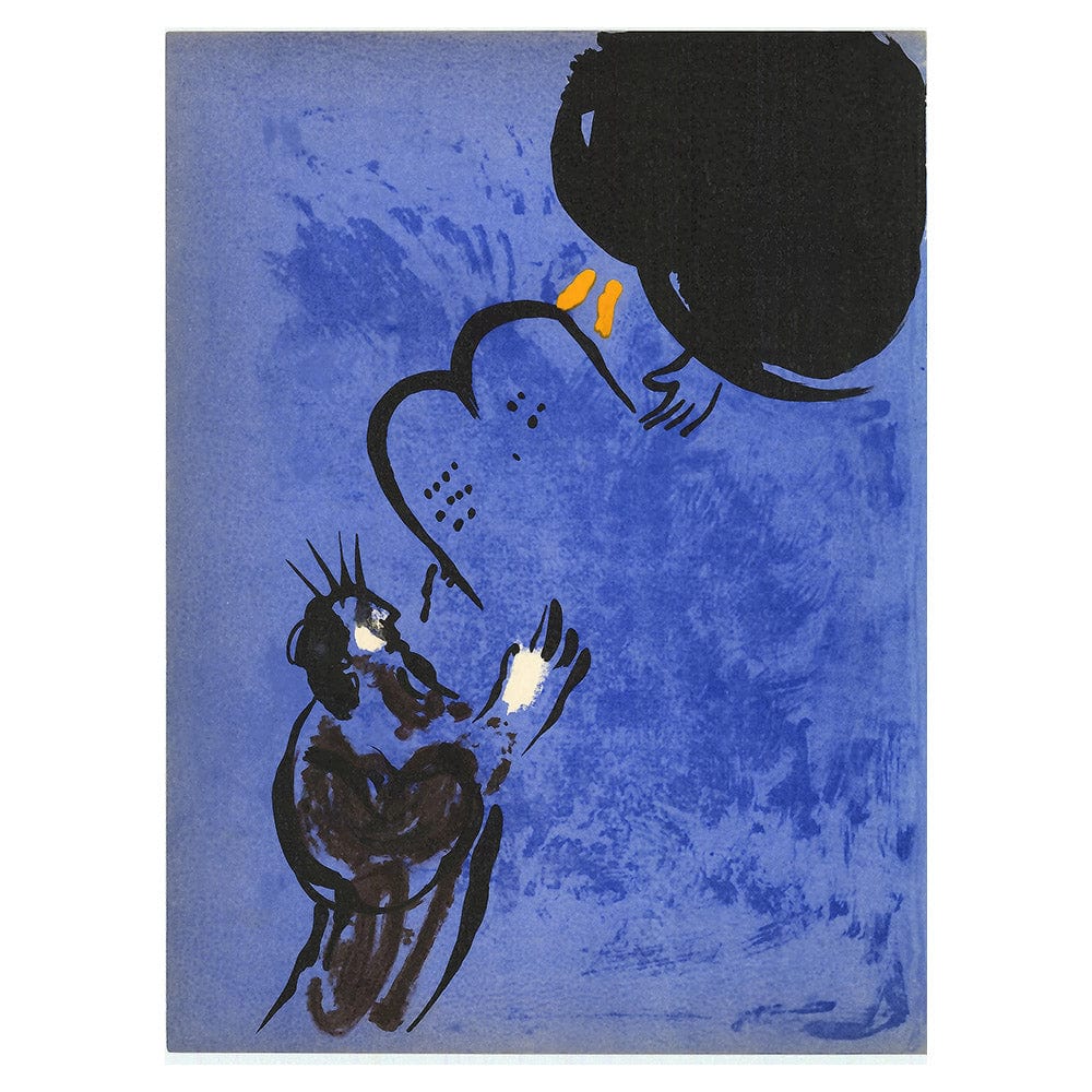 Marc Chagall; Moise recoit les Tables de la Loi Art Front lithograph Verve – the bible