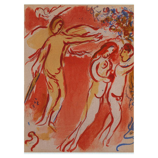 Marc Chagall; Adam et Eve Chasses du Paradis Terrestre lithograph Verve – Edition: Nos 37-38