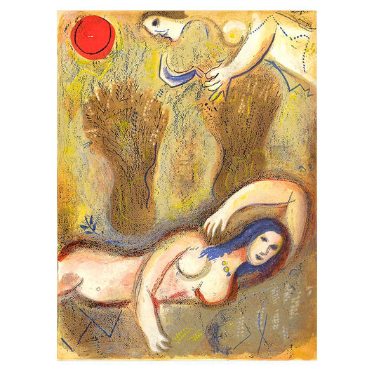 Marc Chagall; Booz se Reveille et Voit Ruth a ses Pieds lithograph Verve – Nos 37-38