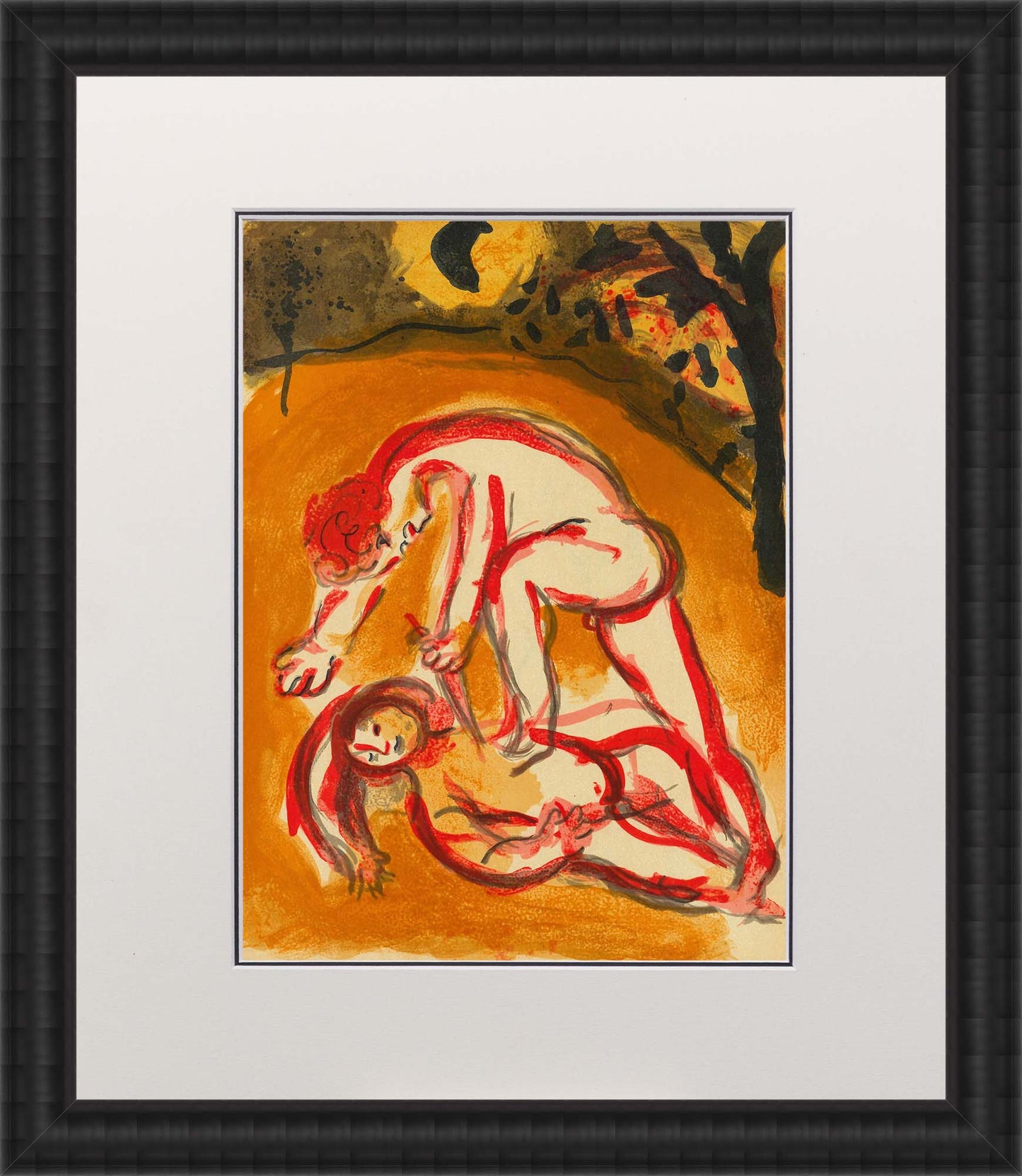 Marc Chagall; Cain et Abel lithograph Verve – Nos 37-38 frame