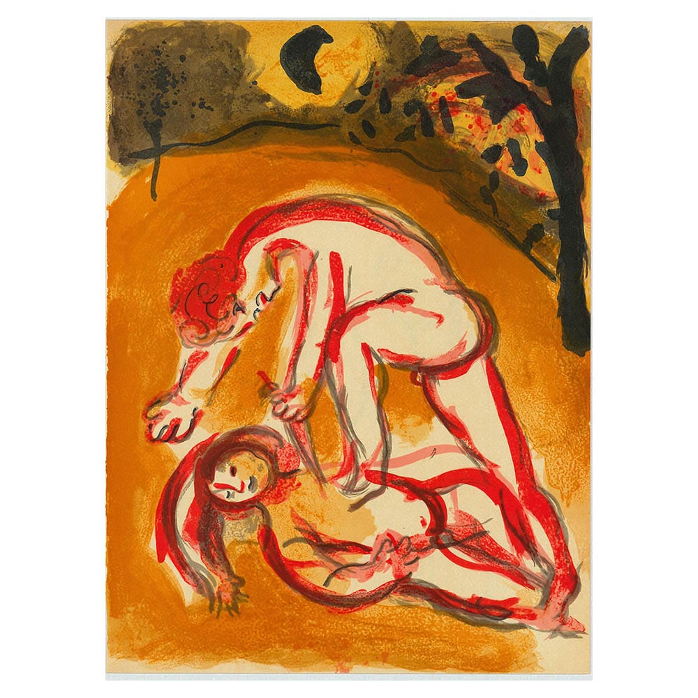 Marc Chagall; Cain et Abel lithograph Verve – Nos 37-38