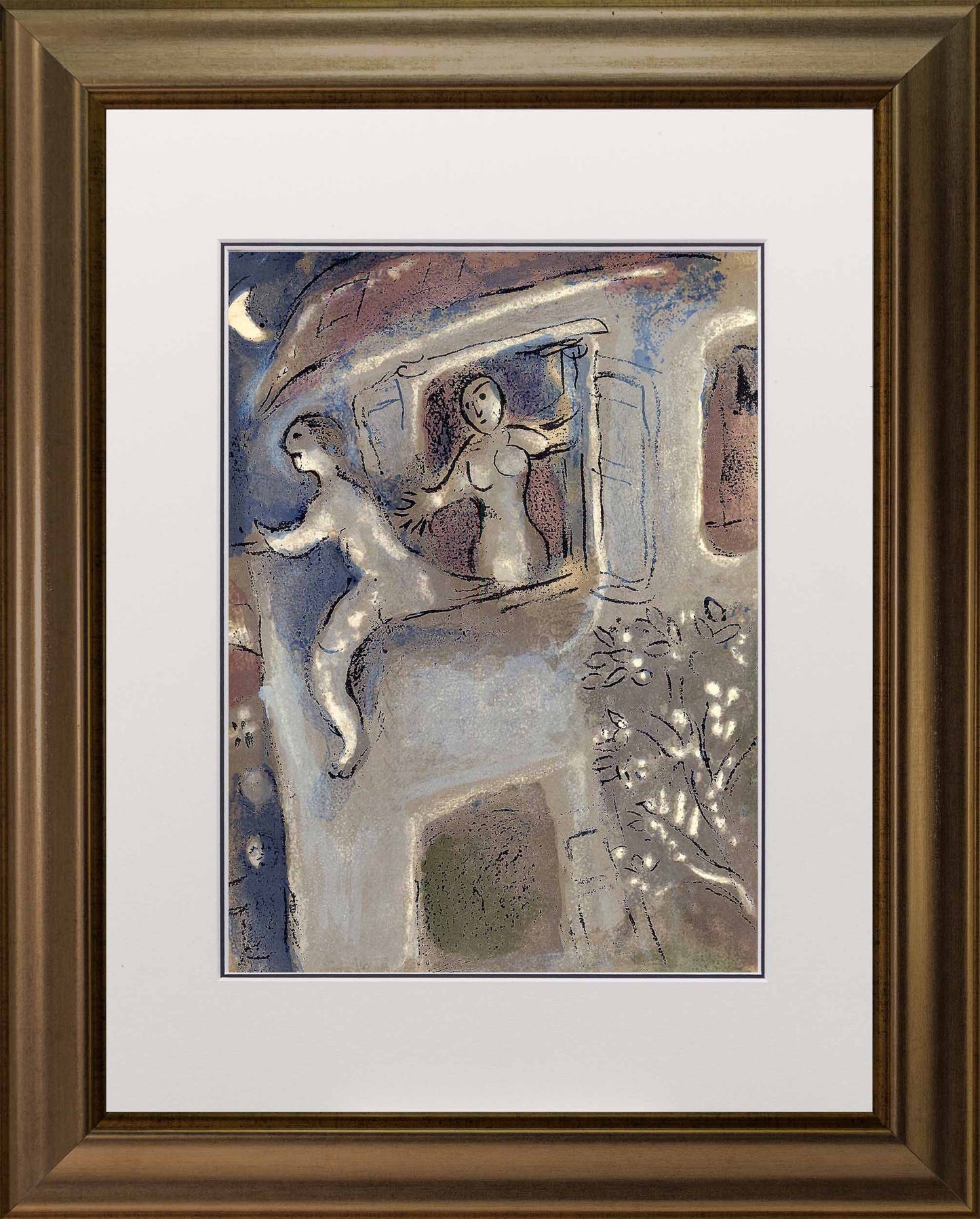Marc Chagall; David sauve par Michal lithograph Verve – Nos 37-38 frame
