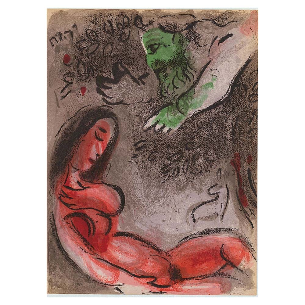 Marc Chagall; Eve Maudite par Dieu lithograph Verve – Nos 37-38