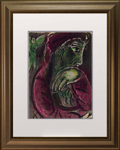 Marc Chagall; Job Desespere lithograph Verve – Nos 37-38 frame