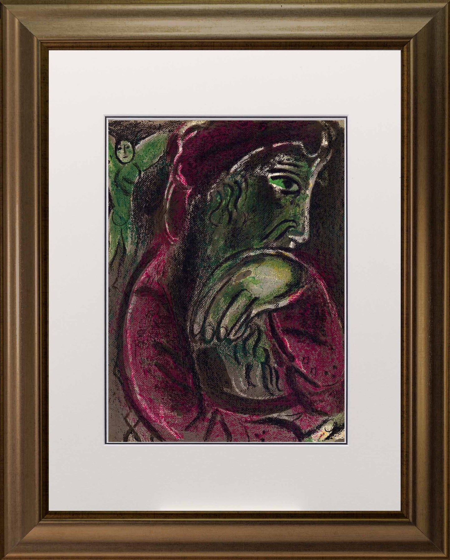 Marc Chagall; Job Desespere lithograph Verve – Nos 37-38 frame